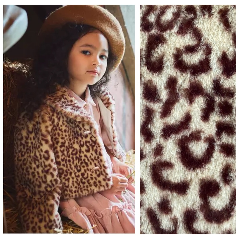 Janie and Jack Leopard Faux Fur Cropped Jacket 2t